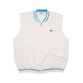 Lacoste Vintage Pullunder in Weiß Blau Größe L